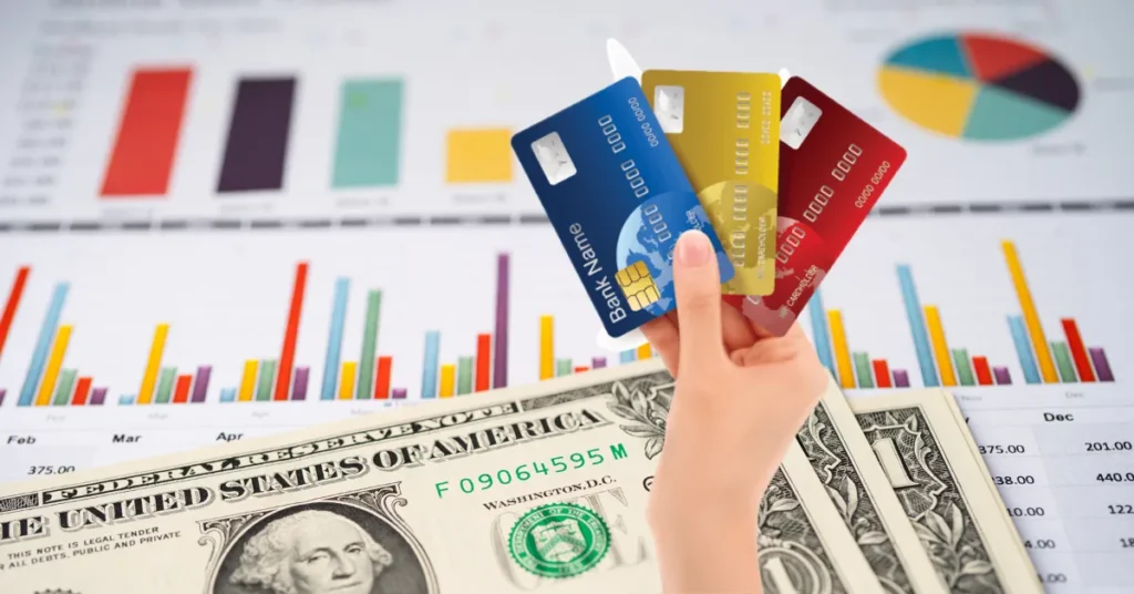 How to Build Credit Fast – Boost Your Score the Right Way in the USA How to Build Credit Fast - Hand holding multiple credit cards above financial charts and a dollar bill, symbolizing effective methods to build credit fast in the USA.
