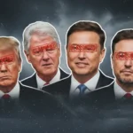 Epstein files release illustration referencing reports involving Donald Trump, Bill Clinton and Elon Musk