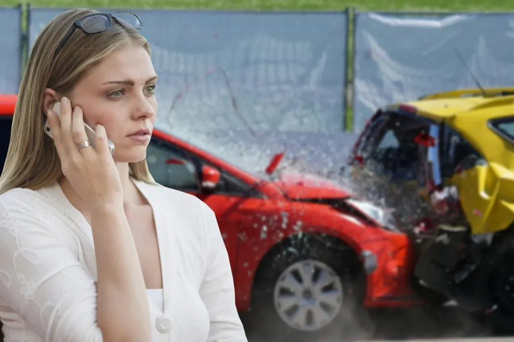 Cheapest Car Insurance in Texas 2026 – Accident Claim and Coverage Guide Driver calling insurance after car accident, highlighting cheapest car insurance in Texas 2026 coverage options.